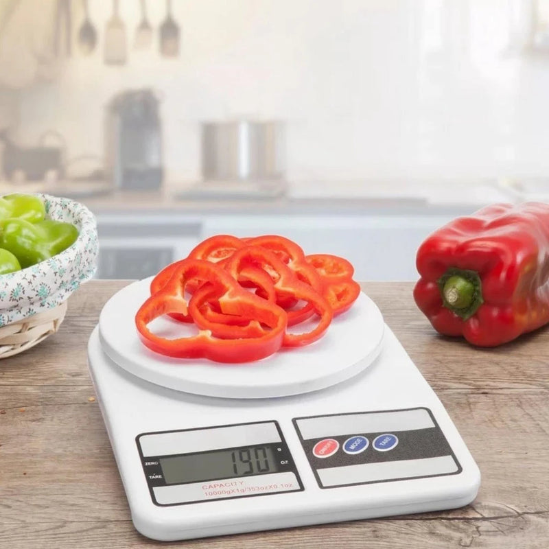 Balança de Cozinha Alfa com Alta Precisão 1g para 10kg c/ 2 pilhas